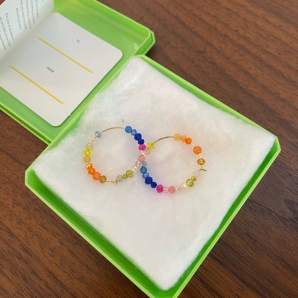 NIB Anni Lu Bead Detail Hoop Earrings - Picture 5 of 6